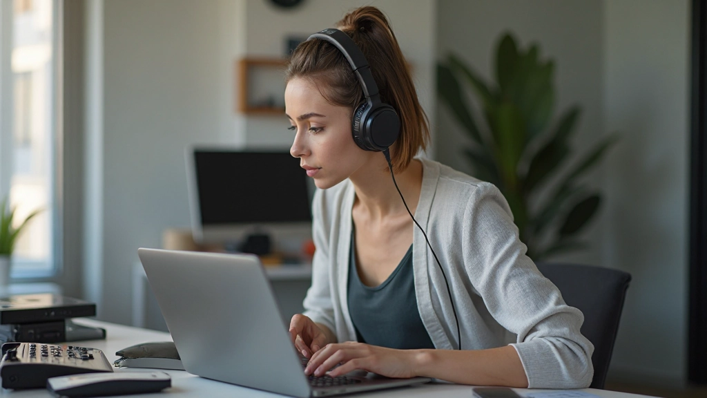 Профессиональное фото человека, слушающего музыку или звуки через наушники