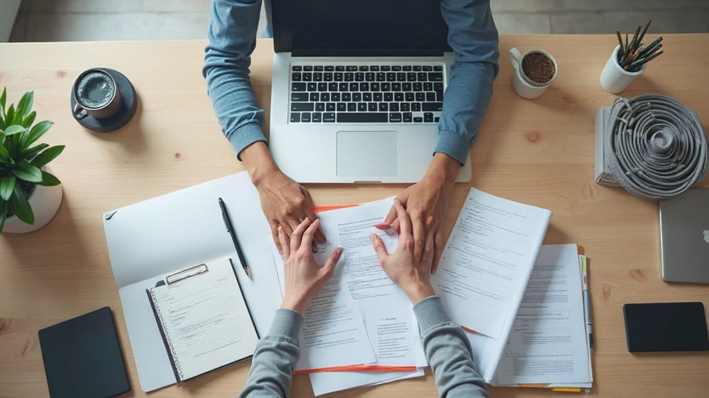 Профессиональное фото организованного рабочего стола с ноутбуком, заметками и напитком